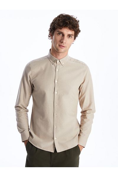 LC Waikiki Slim Fit μακρυμάνικο ανδρικό πουκάμισο Oxford