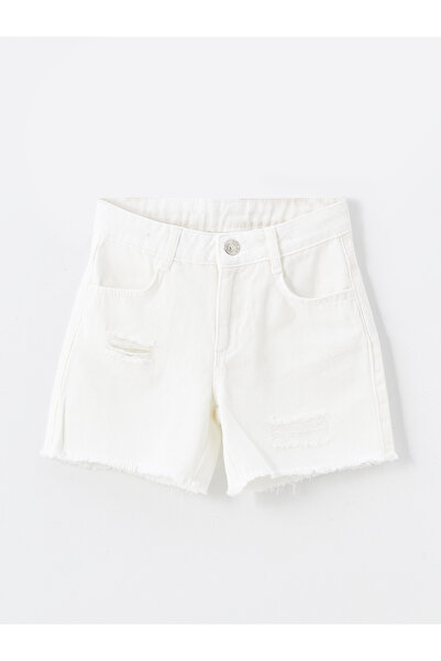 LC Waikiki Dívčí džínové šortky - roztrhaný detail