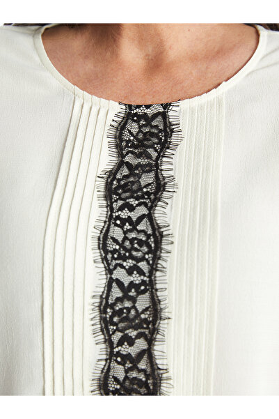 LC Waikiki Dámská vyšívaná halenka s dlouhým rukávem a výstřihem