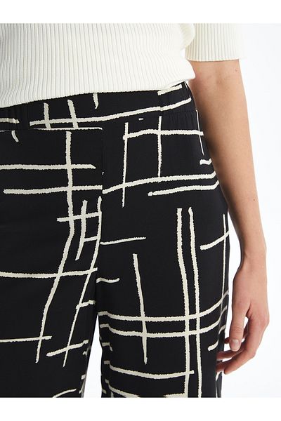 LC Waikiki Patterned Comfortable Patterned Women's Trousers with Elastic Waist