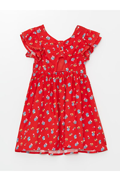 LC Waikiki Virágmintás, nyakú, rövid ujjú ruha kislányoknak
