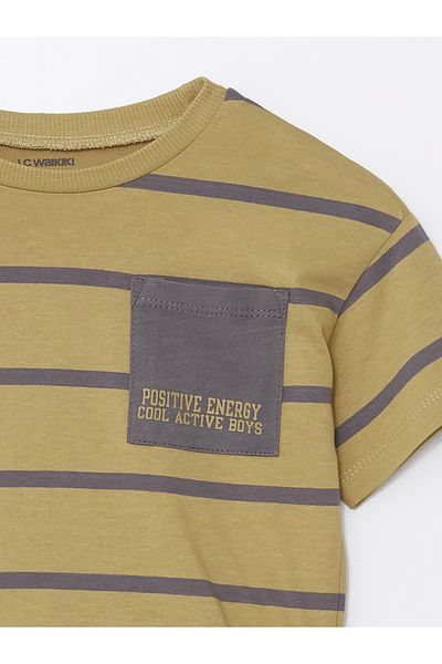 LC Waikiki Striped Crew Neck Short Sleeve T-Shirt for Baby Boy