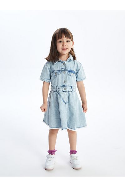 LC Waikiki Rochie de jeans pentru fetiță cu guler cămașă