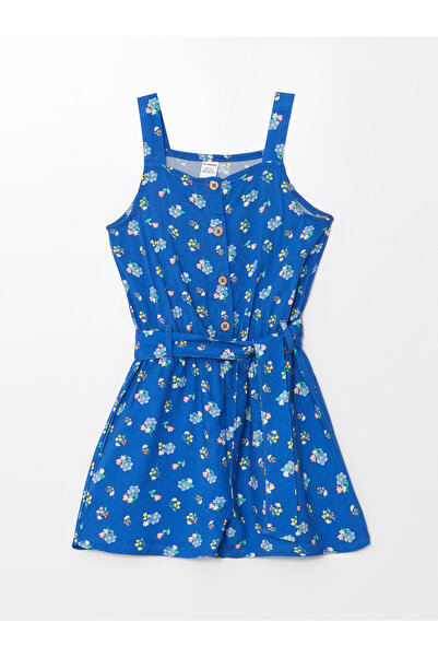 LC Waikiki Kombinéza se čtvercovým límečkem s květinovým vzorem pro holčičku