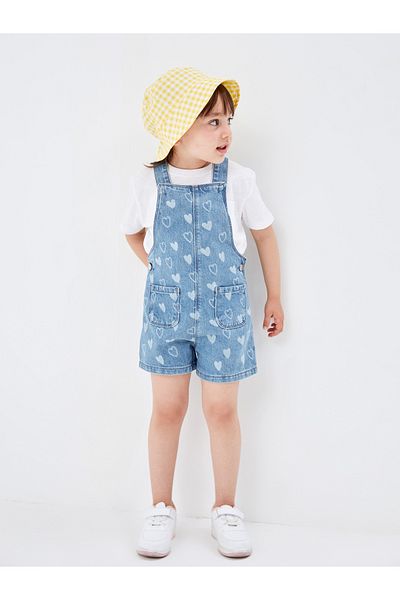 LC Waikiki Babyjeans mit Blumenmuster und quadratischem Kragen, Solopet