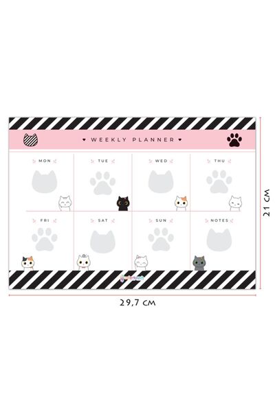 colortouch Cute Paws Weekly Planner Μέγεθος Α4 - Σημειωματάριο Weekly Planner
