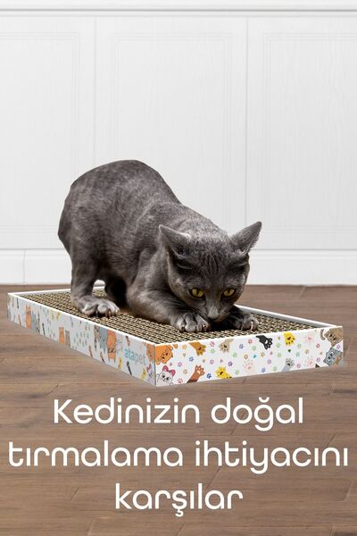 ATA HOME Tırmata new ProDuct - natural Plain CarDboarD Cat Scratch anD WooD 47x17 cm