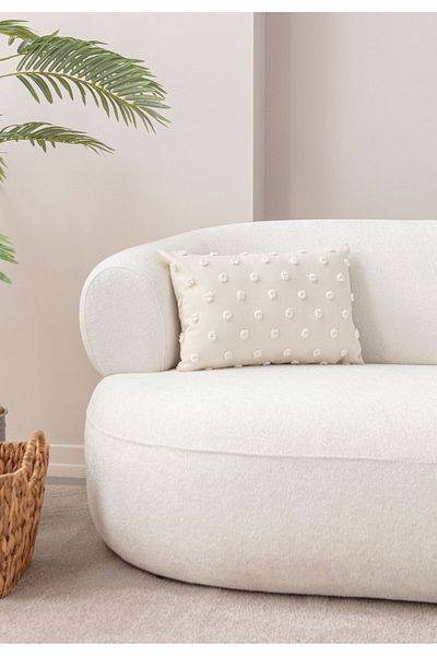 SWITA Țesătură de in Decorativ Buline - Husă de pernă 35X50
