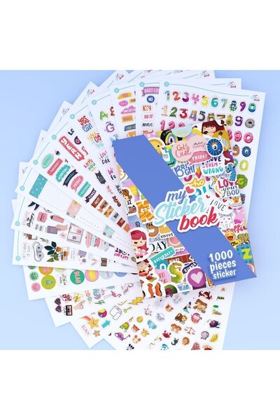 colortouch My Sticker Book , Etiket Kitabı , 1000 Adet Sticker , 16 Sayfa ( A5 Boyut)