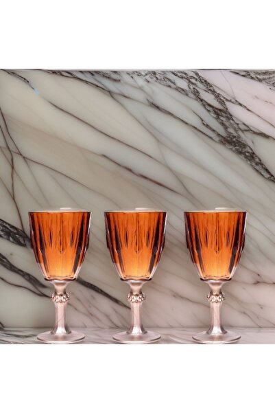 Peaceful 200 cc Renkli ve Ayaklı 3'lü Kadeh Seti 3