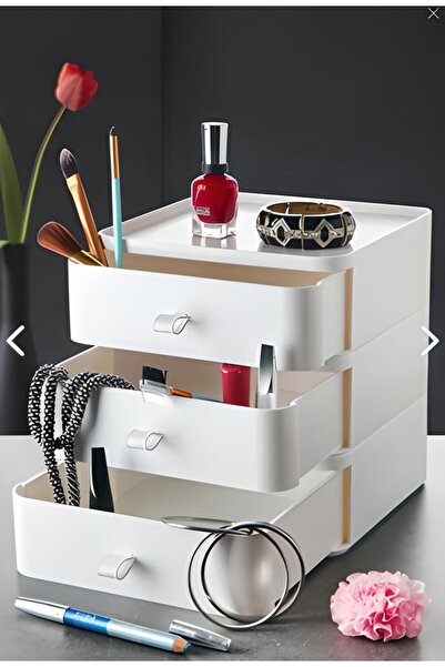 leylArt aksesuar 3 Çekmeceli Plastik Düzenleyici, Dolap, Organizer