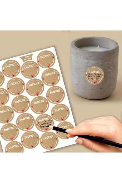 colortouch Etichetă autocolantă colorată Kraft, scrisă manual - 80 buc