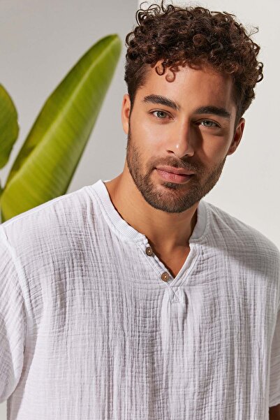 White By Nature Short Sleeve Crew Neck Ribbed Men's T-shirt