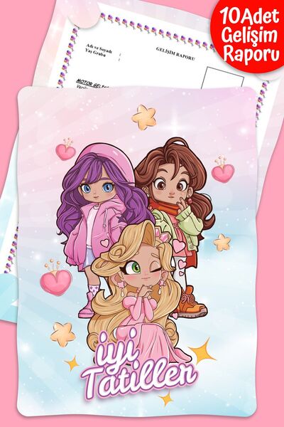 colortouch Kız Temalı A4 Anaokulu Ana Sınıfı Gelişim Raporu Karne Kılıfı (KAB...