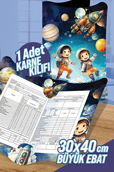 colortouch Astronot A4 Karne Kabı Kılıfı 1 Adet Büyük Ebat 30x40 Cm Ilkokul K...
