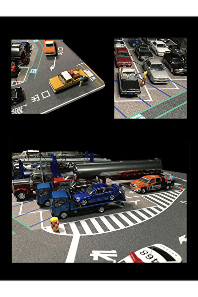 reklambalaj 1:64 Ölçek Metal Araçlar İçin Otopark Zemini (Otobüs, Kamyon, Tır - Park İstasyonu) 80x55 cm