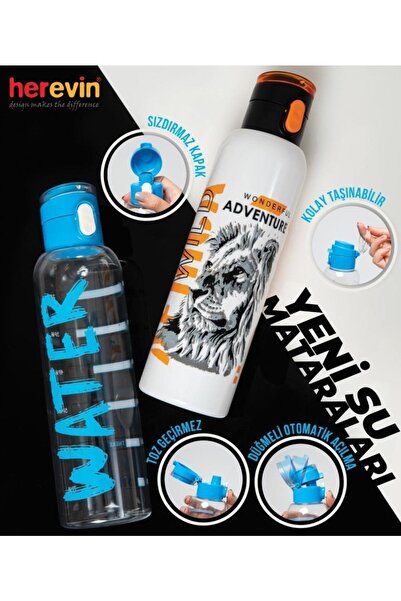 Herevin 500 Cc Lisanslı Elsa Düğmeli Tüp Matara