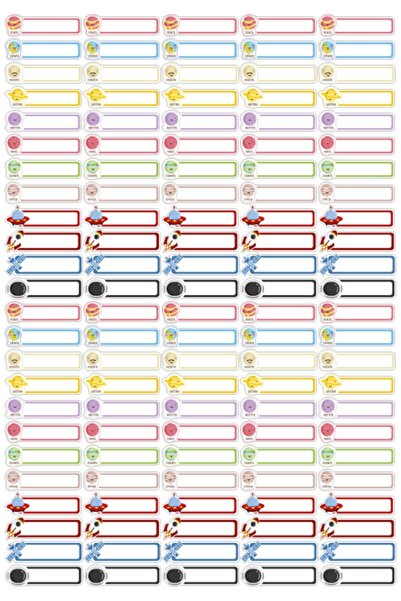 colortouch 240 Adet Uzay Temalı Kalem Etiketi