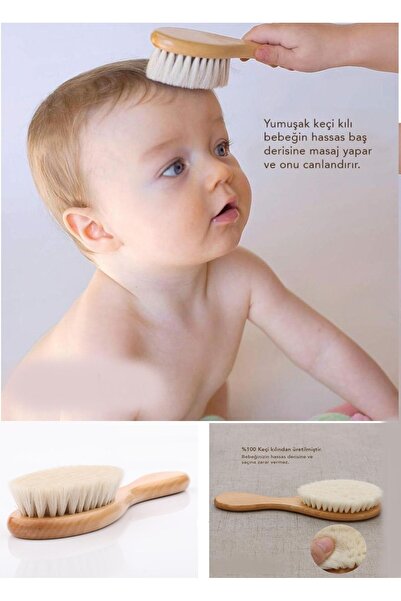 Duffa Prirodna drvena četka za bebe - mekana četka od kozje dlake