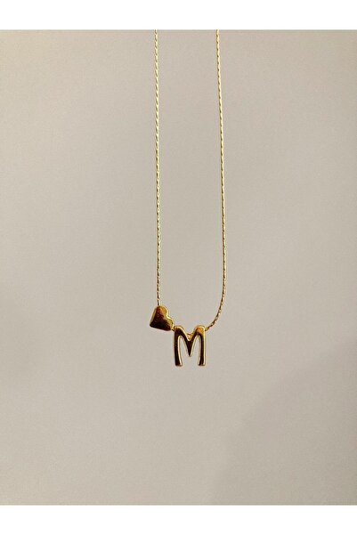 SWORDS CONCEPT Altın Kaplama Kalpli M Harfli Kolye