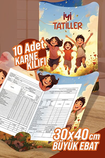 colortouch Çocuklar A4 Karne Kabı Kılıfı 10 Adet Büyük Ebat 30x40 Cm Ilkokul ...