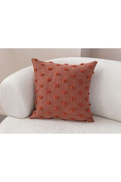 SWITA Husa de perna decorativa din stofa de in cu buline 43x43