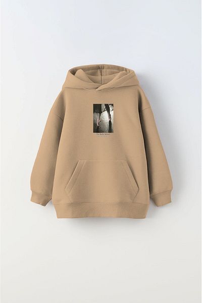 The Champ Clothing Μπεζ Unisex Παιδικό Φούτερ - Hooded, Ballet School Printed