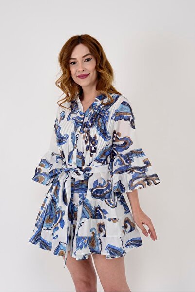 Park Moda AN10666 ШАЛОВИЙ ВЗОР ПОДОЛУ З ДЕТАЛЯМИ КОРОТКА СУКНЯ