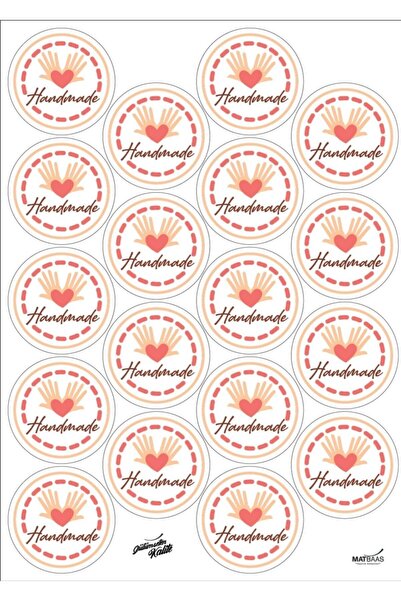 colortouch Handmade Handmade Label Sticker 4 X 4 Cm 72 Pieces