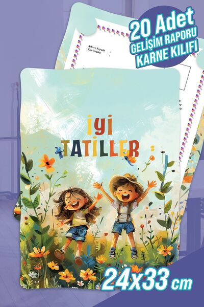 colortouch Sulu Boya Çocuklar A4 Anaokulu Ana Sınıfı Gelişim Raporu Karne Kılıfı ( Kabı ) 20 Adet Karne Süsleme