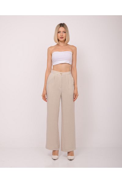 Volanlı Linen Pants