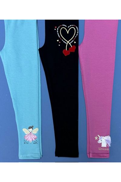 Baby Ella's AlbastruNegruRoz - Set de jambiere triple din bumbac și lână