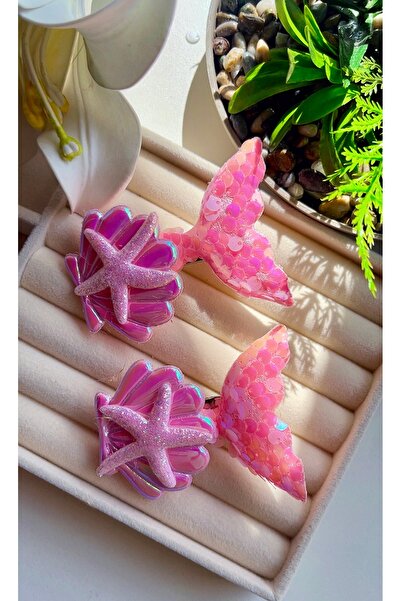 NEHİRDEN 2-Piece Glitter Sequin Fish Mermaid Buckle