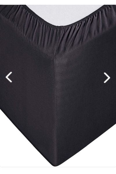Paradise Plain Black King Size Fitted Elastic Sheet Set 100% Cotton 180x200+30 Cm + 2 Pillowcases