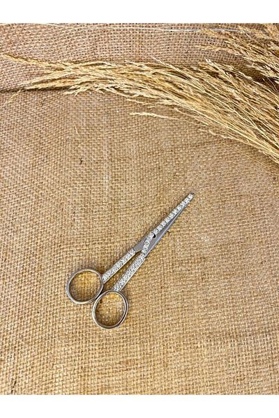 TutkuSetUp Promise-Engagement Silver Scissors - Ribbon Cutting Design with Stone Detail