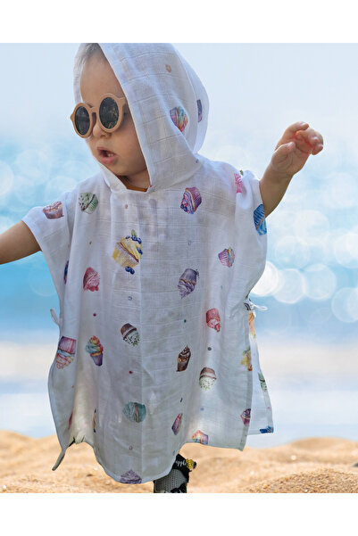 Naturalp 2 Layer Organic Muslin Hooded - Bathrobe Sea Beach Pool Towel Kids B...