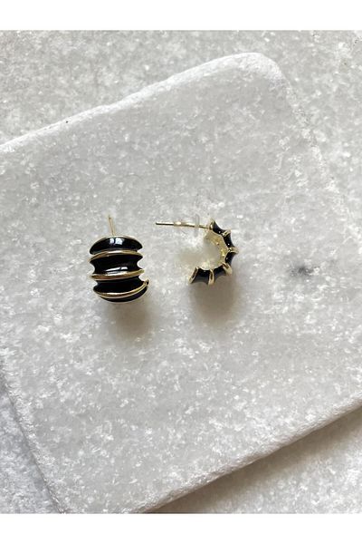Selen Aksesuar Steel Enamel Earrings