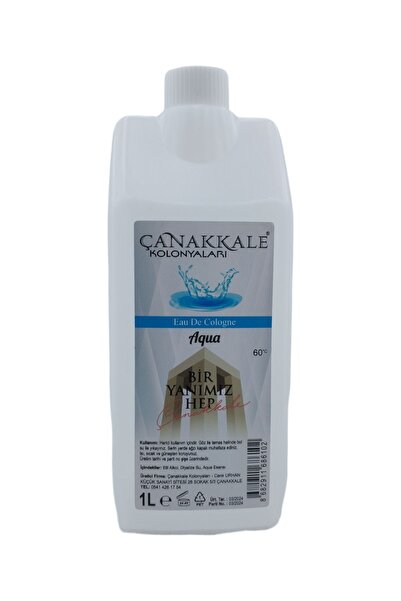 ÇANAKKALE kolonyaları (Şeffaf Renksiz) Aqua (OKYANUS) Kolonyası - 1 Litre - K...