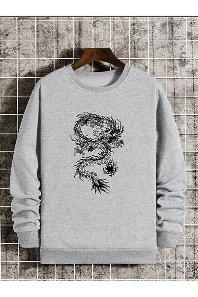 x-compass life UniSex Swit Crew Neck - On Dragon Printed