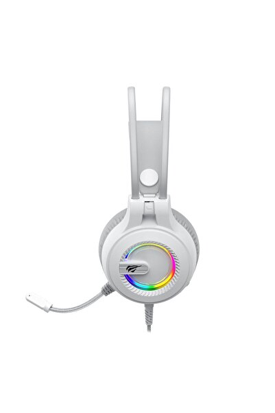 Havit Gamenote H2040D RGB Aydınlatmalı Mikrofonlu Gaming Oyuncu Kulaklığı - 3.5mm Jack + USB - Beyaz