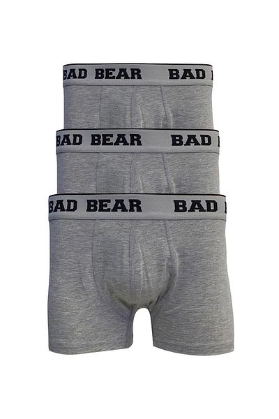 Bad Bear Basic 3 Pack Gray Melange 3-Piece Men's Boxer Set