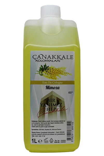 ÇANAKKALE kolonyaları Mimoza Çiçeği Kolonyası -1 Litre -(BİDON) Korumalı Kapa...