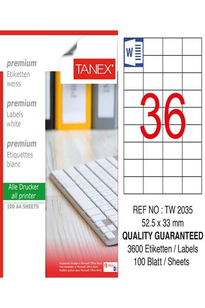 Ürün Evim Beli Laserski rez Tanex etiketa - 52,5*33 mm, pakovanje od 100