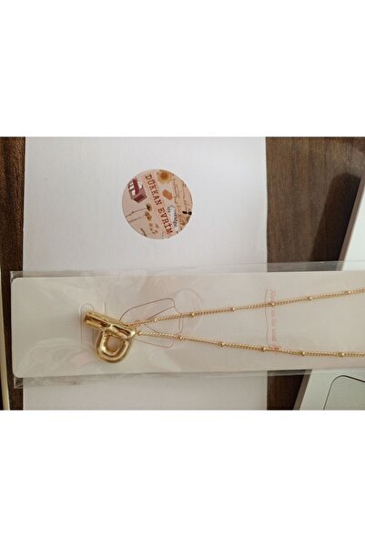 EVRİM AKDAMAR P HARFİ BUBBLE GOLD RENK BALON HARF KOLYE