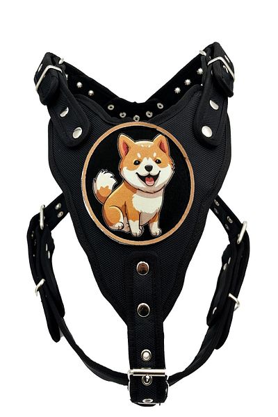 Tasma Market Premium Black Shiba Inu Dog Chest and Waist Collar