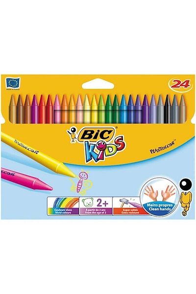 Bic Kids Plastidecor Erasable Non-Polluting Pastel Paint 24 Colors