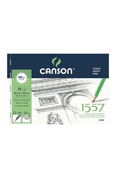Canson 1557 Resim Defteri (DESEN RESİM VE ÇİZİM BLOK) 180 gram 35x50 Cm 15 Yaprak
