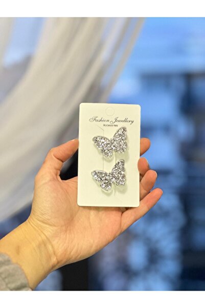 schkırt فراشة عزر الايبوكسي الفضة بريق الأطفال كوليت مشبك مشبك