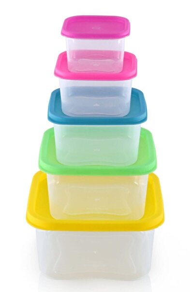 COZZONİ 5 Piece Square Food Storage Container Set