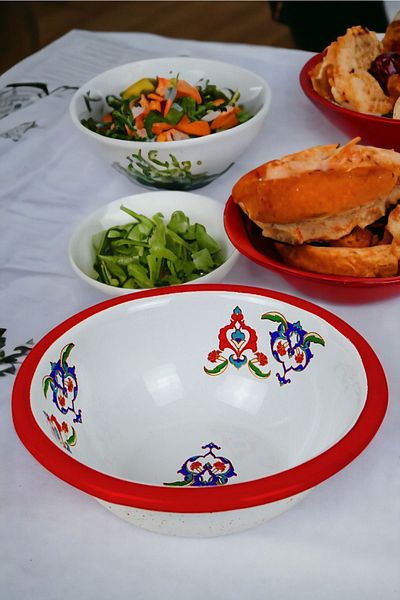 İnci Emaye No. 13 Enamel Bowl - Plate, Dowry, Pit Plate, Soup Bowl, Food Plate - 13 Cm